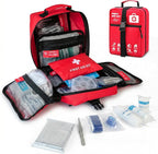 556 Piece Premium Large First Aid Kit, Survival Medical Bag with Labelled Compartments, Workplace Essential for Home & Sports, Molle Tactical Rip-Away Design, First Responders' Choice for Trauma