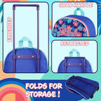 Disney Stitch Girls Suitcase, Foldable Trolley Bag 15.35” x 10.63” x 3.94”
