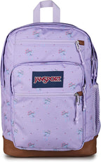 JanSport Cool Backpack with 15-inch Laptop Sleeve, Large Computer Bag Rucksack with 2 Compartments, Ergonomic Straps, Pastel Petals - Lilac