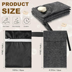 Reallnaive 4 Sets Travel Soap Bar Bag Quick Dry Waterproof & Leakproof Soap Dish Case with Foaming Nets Multifunctional Toiletry Shower Gym Essentials Pouch for Camping Enthusiasts(Black)