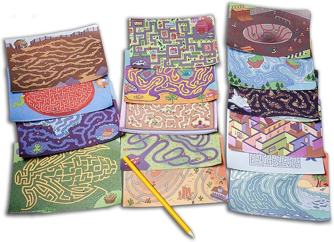 TS Shure by Bendon Travel Games Mazes Mini Activity Tin with 20 Illustrated Activity Sheets and Pencil and Tin 50438