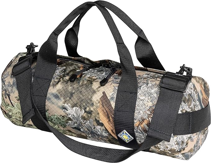 14L Compact Duffel Bag, Heavy-Duty Gear Bag, 1050D Tuff Cloth, Diamond Ripstop, Reinforced Stitching - Camo (08" x 18")