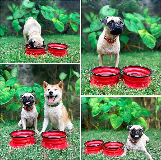 Tuff Pupper SuperBigSlurp Collapsible Dog Bowls, Extra Large Capacity, Portable, Food Safe, Odorless, Non-Toxic Silicone