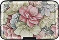 Mayski Credit Card Holder for Women, RFID Blocking, Aluminum Alloy Hard Case, Small Mini Metal Wallet for Women Men, Happy Flower