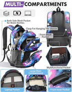 ProEtrade Extra Large Backpack Bookbag for College Laptop Travel, Fit Laptop Up to 17 inch with USB Charging Port Multi Compartment Anti theft, Gift for Women Men (Light Galaxy)