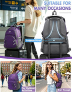 ProEtrade Extra Large Backpack Bookbag for College Laptop Travel, Fit Laptop Up to 17 inch with USB Charging Port Multi Compartment Anti theft, Gift for Women Men (Light Purple)