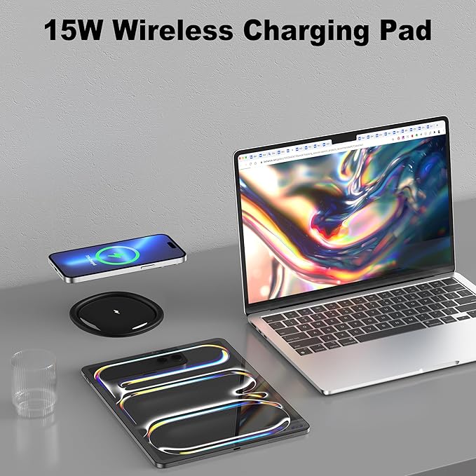 Jgstkcity Pop up Outlet for Countertop,65W USB C Fast Charging,15W Wireless Charger,13-in-1 Kitchen Island Electrical Power Station,4 USB,8 Outlets,15A Surge Protector,3.15'' Hole,ETL Listed,Black