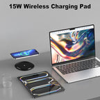 Jgstkcity Pop up Outlet for Countertop,65W USB C Fast Charging,15W Wireless Charger,13-in-1 Kitchen Island Electrical Power Station,4 USB,8 Outlets,15A Surge Protector,3.15'' Hole,ETL Listed,Black