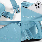 ODODOS Unisex Mini Belt Bag with Adjustable Strap Small Fanny Pack for Workout Running Traveling Hiking, Steel Blue