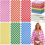 Peryiter 6 Pack Volleyball Coach Gift Large 28 x 59 Inch Beach Towel with Inspirational Card Thank You Gift for Teachers Graduation Season End of Year School Team Sports Lovers Summer Pool Party