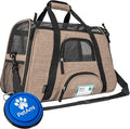 PetAmi Airline Approved Pet Carrier for Cats & Small Dogs, Soft Sided TSA Travel Carrier Bag with Sherpa Bed, Breathable Mesh Ventilation, Collapsible Bowl, Up to 18 lbs, Large Heather Taupe
