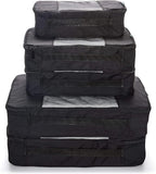 TravelWise 5 Piece Packing Cube Set, Durable Lightweight Luggage Organizer System with Small, Medium and Large Cubes for Travel, Weekender and Carry On Use, Black