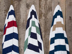 Laguna Beach Textile Co. Striped Cabana Beach Towel - Oversized, Plush 630 GSM Cotton - Red, White and Blue