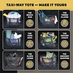 Cache Taxi-Way Tactical Mesh Tote Bag, Large Gym & Travel Bag with MOLLE Webbing (35L), Multi-Pocket Storage, Water Bottle Holder, Magnetic Closure