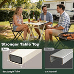 SUNNYFEEL Folding Camping Table - Lightweight Aluminum Portable Picnic Table, 18.5x18.5x24.5 Inch for Cooking, Beach, Hiking, Travel, Fishing, BBQ, Indoor Outdoor Small Foldable Camp Tables