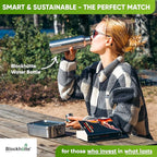 Blockhütte Stainless Steel Lunch Box for Adults I 47oz I Bento Box 3 Compartments with free Sealing, Leak-Proof Container, Metal Lunchbox for Travel, Work, Eco-Friendly Meal Storage Solution