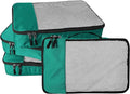WTREE 4-Piece Packing Cubes Travel Accessories Set for Suitcases - Luggage Organizer Bags with Double Zipper - Mesh Top - Large - Green