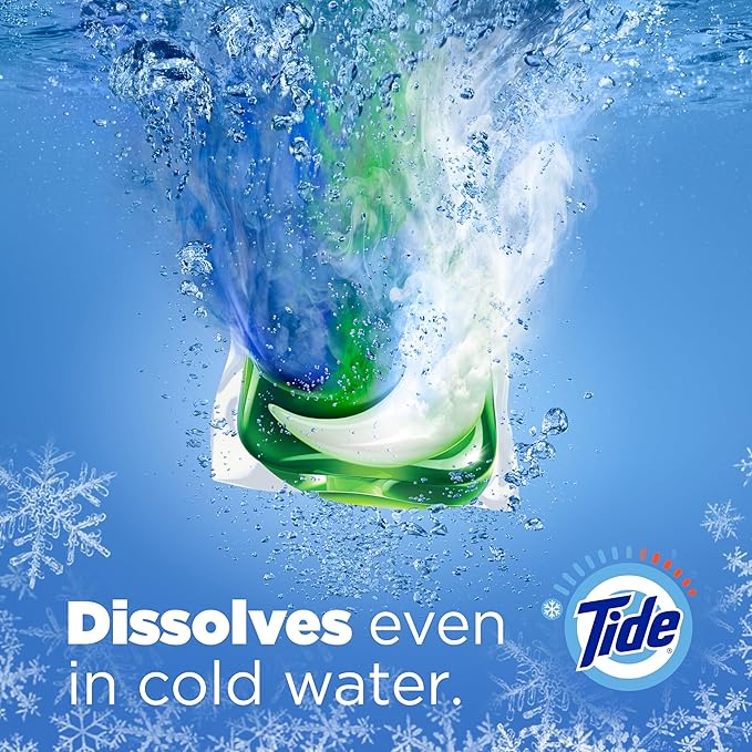 Tide PODS laundry detergent pacs, 3-in-1 Stain Remover, Odor Fighter, Color Protector, 76 Count, HE compatible, Clean Breeze Scent