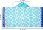 COTTON CRAFT Hooded Beach Towel – Oversized 39 x 68 Towel with Hood for Adults - 100% Cotton Velour Terry Jacquard Towel - Pool Bath Wrap - 450 GSM Soft Absorbent Quick Dry – Summer Trellis Pool Blue