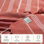 WETCAT Turkish Beach Towel Oversized (38"x71") 100% Turkish Cotton, Made in Turkey - Sand Free, Extra Large, Ultra Soft, Quick Drying, Compact & Lightweight for Travel - Red