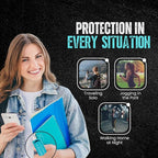 Police Magnum Personal Safety Alarm & Pepper Spray Combo Self Defense Pack for Women- Loud 135db Siren with Light & Max Strength Flip Top Pepper Spray Protection