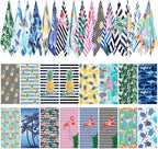 Redbaker 16 Packs 59 x 28 inches Oversized Mixed Style Beach Towel Bulk Extra Large Pool Towels Set Microfiber Quick Dry Swim Towel Blanket for Women Men Adult Bath Travel(Fresh Colors)