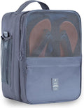 Large Shoe Bags for Travel Holds 4 Pair of Shoes, Shoe Storage Pouch with 3 Layers Compartments, Waterproof & Washable (Grey)