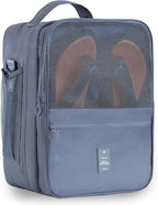 Large Shoe Bags for Travel Holds 4 Pair of Shoes, Shoe Storage Pouch with 3 Layers Compartments, Waterproof & Washable (Grey)
