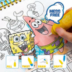 Spongebob Aqua Art, Mess-Free Water Reveal Coloring Book with Pen, No Mess Travel Activity Pad for Kids & Toddlers, Reusable Water Art Set, Preschool On-The-Go Toy, Mess Free Coloring for Toddlers