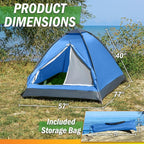 2 Person Outdoors Camping Tent with Rain Fly and Carrying Bag - Lightweight Outdoor Pop Up Tents for Camping Essentials, Music Festivals, Backpacking, Hiking, or Beach Shelter by Wakeman Outdoors