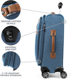 Travelpro Platinum Elite Softside Expandable Luggage, 8 Wheel Spinner Suitcase, TSA Lock, Men and Women, Coastal Blue, 2-Piece Set (21/25)