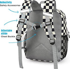 STEAMEDBUN Corduroy Toddler Backpack for Boys Girls 2-4, Kids Preschool Backpack for Kindergarten - Checkered