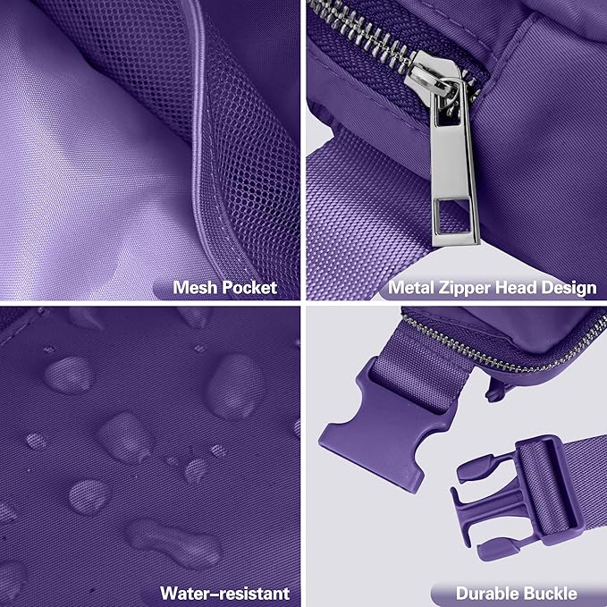 JSJ Mini Fanny Pack for Women & Men,Valentines Day Gifts for Girls Teens Kids Daughter Sister Her,Trendy Stuff Crossbody Bags Cute Everywhere Belt Bags. (Purple)