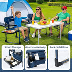 SUNNYFEEL Camping Directors Chair Set of 2 Aluminum Oversized Portable Folding Chair with Side Pocket and Adjustable Side Table for Beach, Fishing, Trip, Picnic, Lawn, Outdoor Foldable Camp Chairs