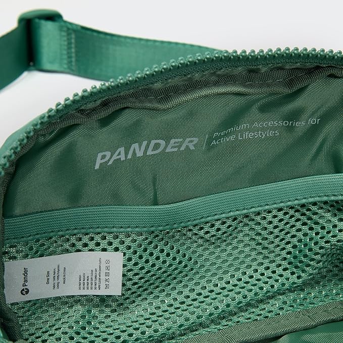 Pander Two Way Zipper Fanny Pack Nylon Everywhere Belt Bag for Women, Water Repellent Waist Packs, Crossbody Bags with Adjustable Strap (Eucalyptus Green)
