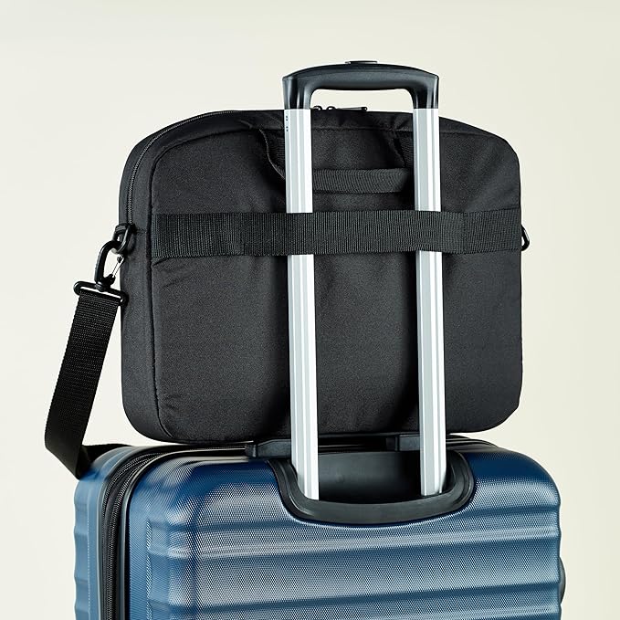 Amazon Basics Laptop Carrying Case with Shoulder Strap and Handle, Large Capacity, Black, 15.6 in (Pack of 6)