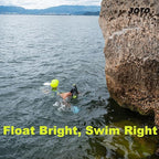 JOTO 2 Pack Swim Buoy Float for Open Water, Swimming Belt Bubble Safety Float with Adjustable Waist, Snorkeling, Swim Training, Triathletes, Kayaking