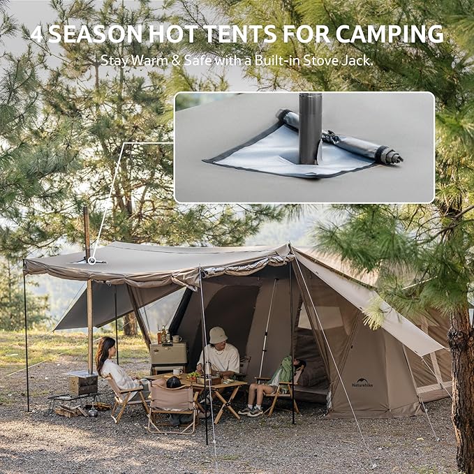 Naturehike Village Instant Tent, Camping Tent with Full Rainfly, Waterproof Large Cabin Tents for Car Camping