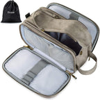 Elviros Toiletry Bag for Men, Large Travel Shaving Dopp Kit Water-resistant Bathroom Toiletries Organizer PU Leather Cosmetic Bags