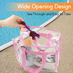 Hoiny Clear Bag for Stadium Events Approved, 12x6x12 Large Transparent Tote Bag with Zipper for Gym Concert Sports Festivals