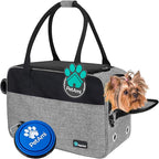 PetAmi Dog Purse Carrier for Small Dogs Cats, TSA Airline Approved Soft-Sided Pet Carrier with Pockets, Ventilated Travel Tote Bag with Bed & Shoulder Strap, Puppy Kitten, Max 12 lbs, Heather Grey