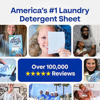 Earth Breeze Laundry Detergent Sheets Fresh Scent - 60 Loads per package. Eco Liquidless Soap - Travel-Friendly for Hot & Cold Cycles, Tackles Tough Stains & Odors - Gentle on Skin, 30 sheets (3 Pack)