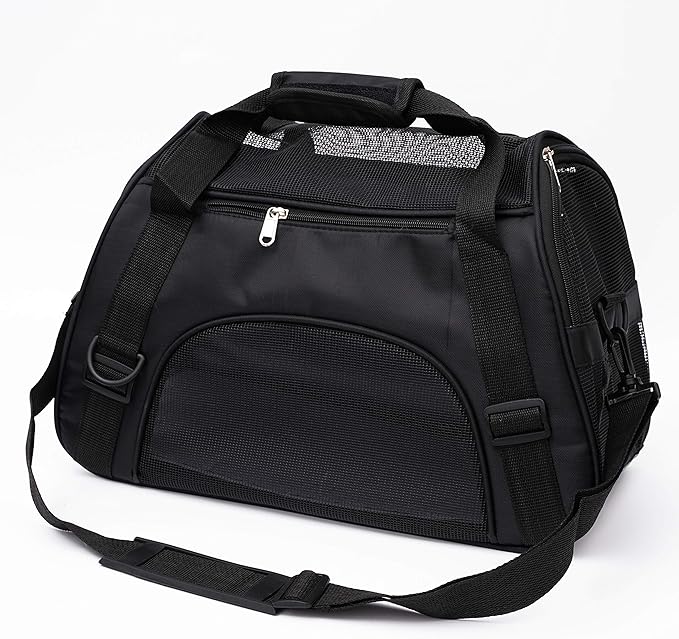 MuchL Pet Carrier Soft-Sided Carriers for Cat Carriers Dog Carrier for Small Medium Cats Dogs Puppies Pet Carrier Airline Approved Cat Dog Pet Travel Carrier (Small, Black)