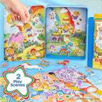 Rainbow Brite Magnetic Playset, 75 Characters & Accessories, Reusable Storage Tin and Play Scene, Fun Toddler Toys, Mess Free Travel Games & Road Trip Essentials, 4 Year Old Girl Birthday Gifts