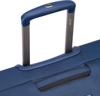 DELSEY PARIS Helium DLX Softside Expandable Luggage with Spinner Wheels, Navy Blue, Checked-Medium 25 Inch