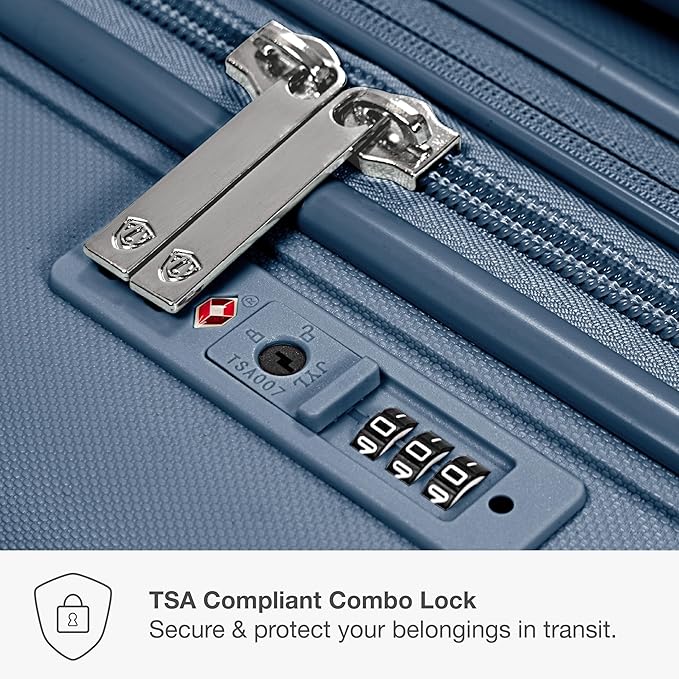 Traveler's Choice Pagosa Hardshell Expandable Luggage with Spinner Wheels, Slate Blue, 2-Piece Set (22/26)