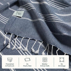 WETCAT Turkish Beach Blanket Sandproof (82"x82") 100% Turkish Cotton, Made in Turkey - Sand Free, Ultra Soft, Extra Large Throw for Picnic – Dark Blue