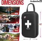 Avalanche 53 Pieces First Aid Kit, Compact Emergency Supplies Kit for Home, School, Car, Travel, Sports or Camping in Hard Shell Foam Case, Portable Mini First Aid Kit, Black