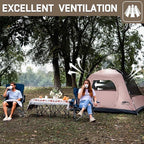 Happy Travel Camping Tent, 4 Person Dome Tents for Camping with Rainfly, Waterproof Clip Easy Setup Portable Family Tent with Mesh Windows, 20% More Headroom Backpacking Tents for Camping & Hiking
