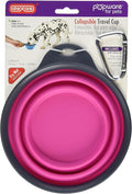 Dexas Popware for Pets Collapsible Travel Cup, Large, Gray/Pink